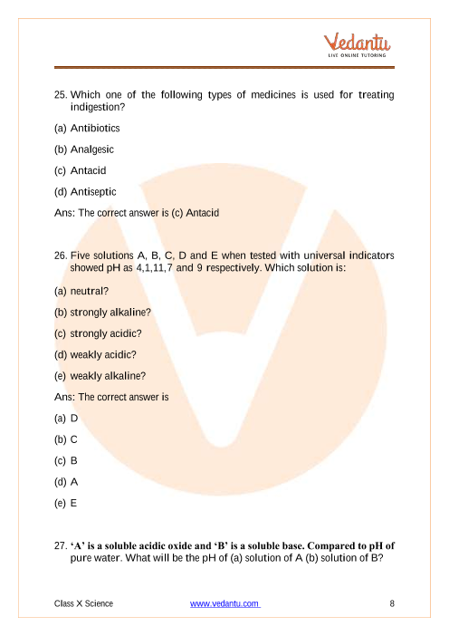 Important Questions of CBSE class 10 Science