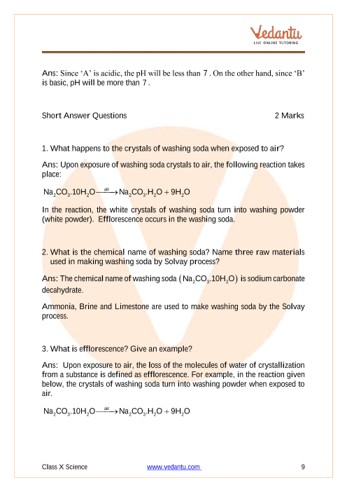 Important Questions of CBSE class 10 Science