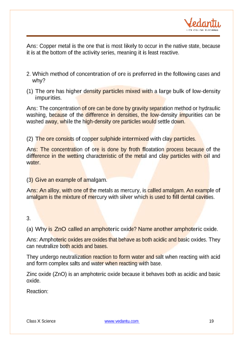 Important Questions of CBSE class 10 Science