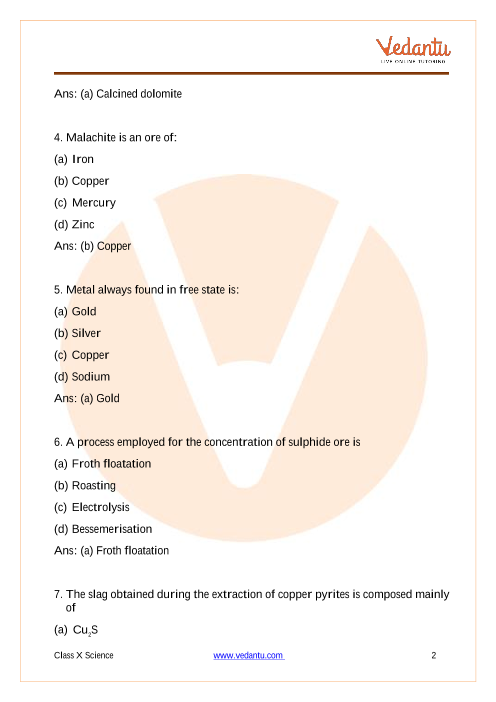 Important Questions of CBSE class 10 Science