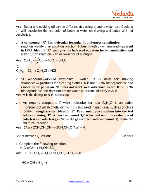 Important Questions of CBSE class 10 Science