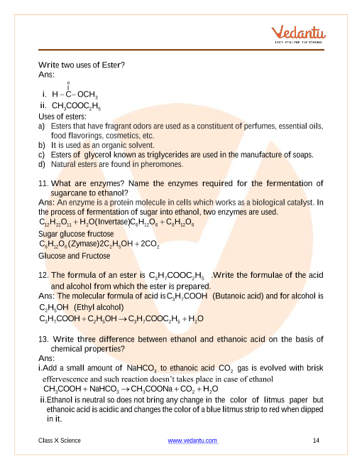 Important Questions of CBSE class 10 Science