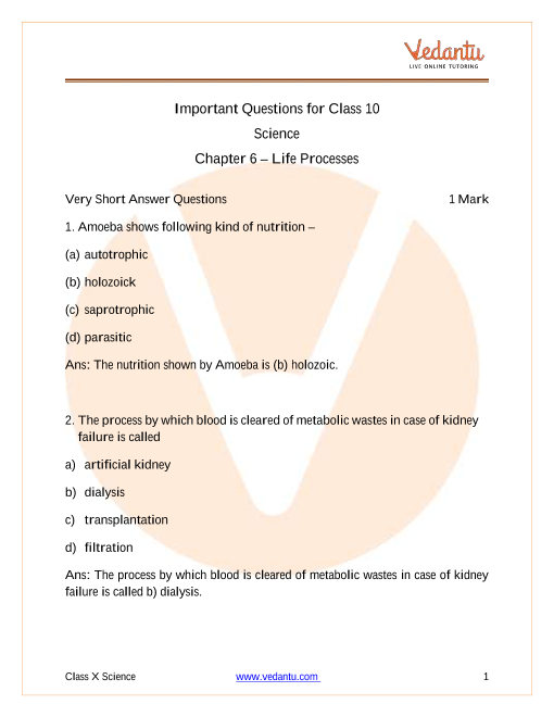 case study based questions class 10 science biology