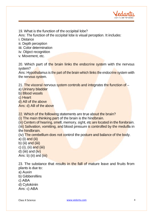 CBSE Class 10 Science - Chapter 6 - Life Processes - Important Questions