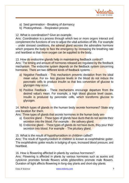 CBSE Class 10 Science - Chapter 6 - Life Processes - Important Questions