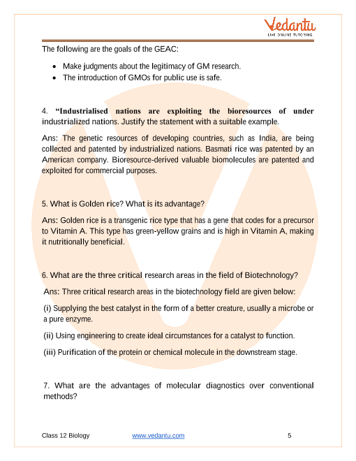 Important questions and answers of CBSE class 12 Biology