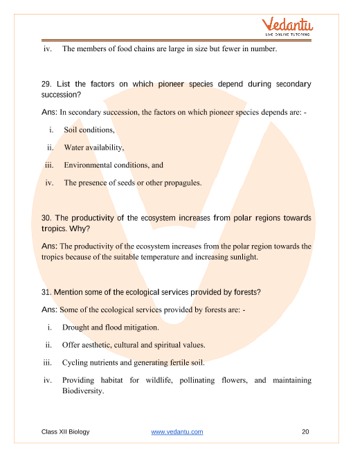 Important questions and answers of CBSE class 12 Biology