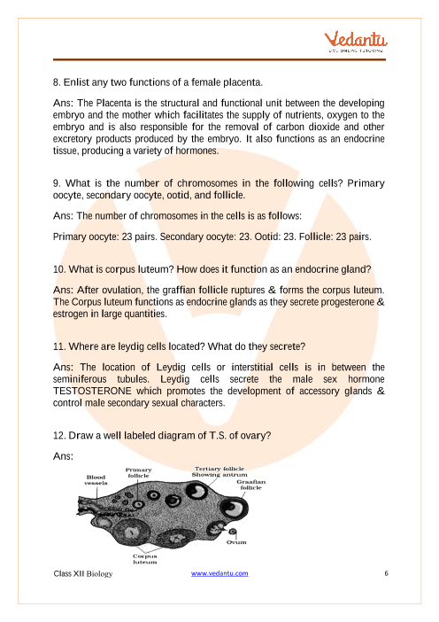 Important questions and answers of CBSE class 12 Biology