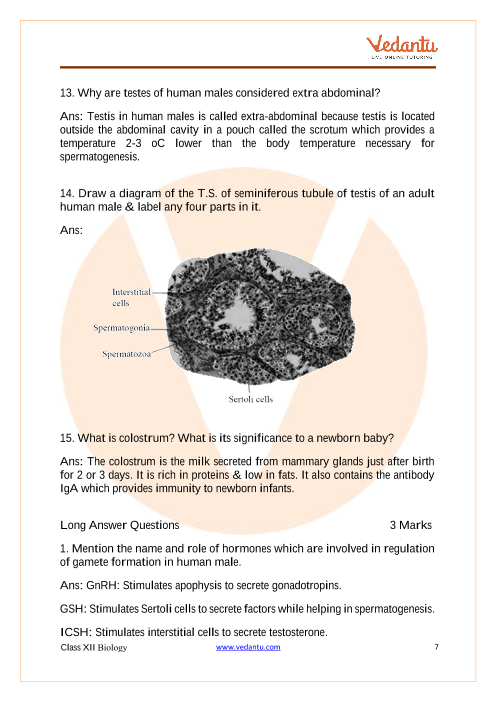 Important questions and answers of CBSE class 12 Biology