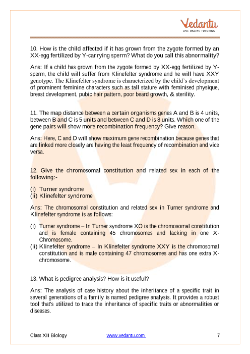 Important questions and answers of CBSE class 12 Biology