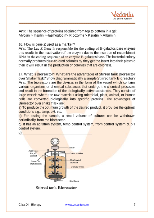 Important questions and answers of CBSE class 12 Biology