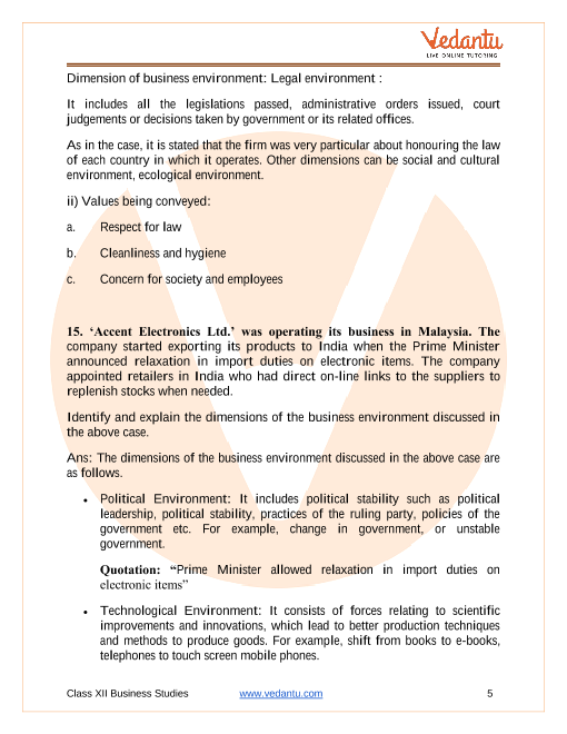 business studies class 12 business environment case study questions