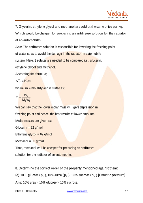 case study based questions class 12 chemistry