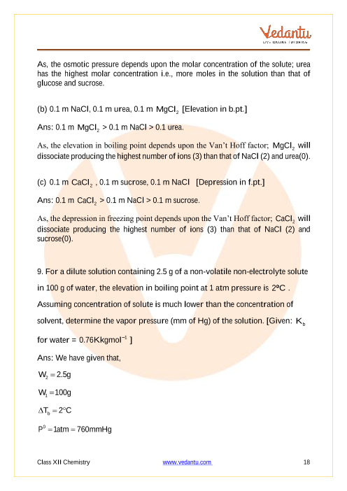 Important questions and answers of CBSE class 12 Chemistry