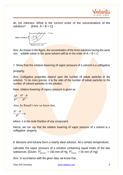 Important questions and answers of CBSE class 12 Chemistry