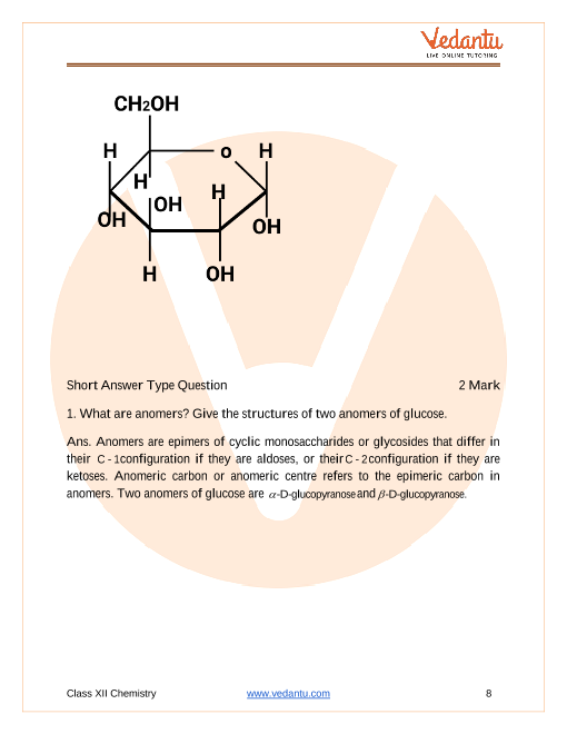 Important questions and answers of CBSE class 12 Chemistry