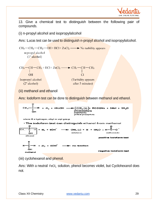 Important questions and answers of CBSE class 12 Chemistry