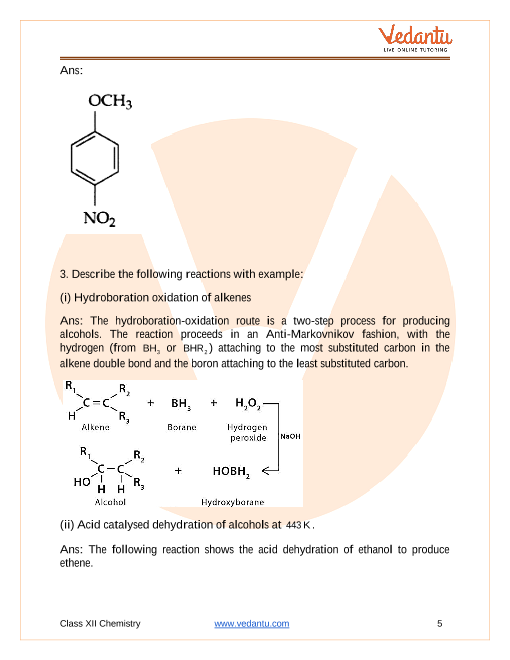 Important questions and answers of CBSE class 12 Chemistry