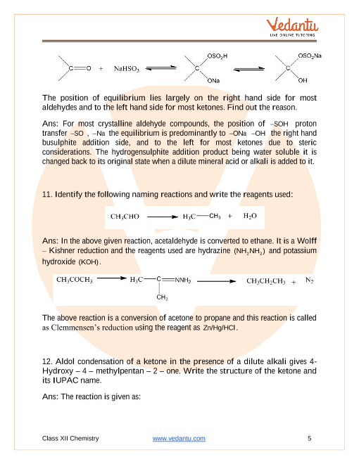 Important questions and answers of CBSE class 12 Chemistry