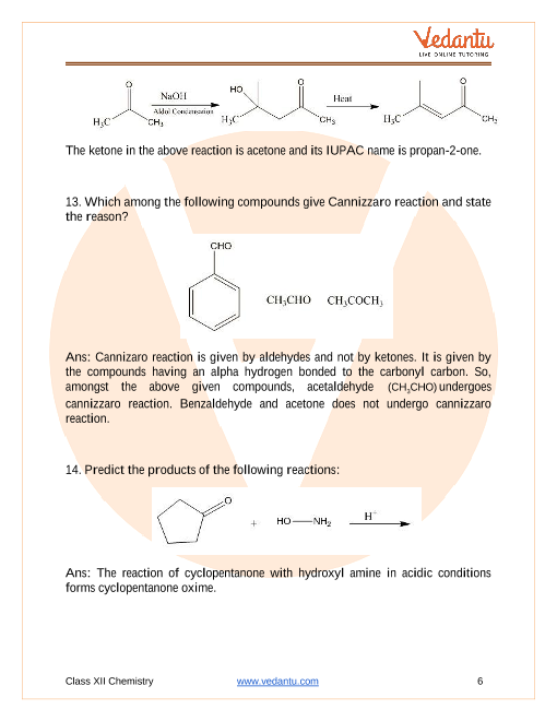 Important questions and answers of CBSE class 12 Chemistry