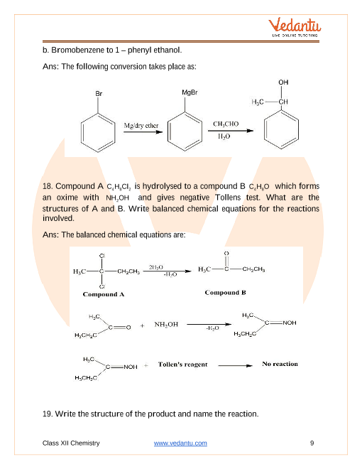 Important questions and answers of CBSE class 12 Chemistry