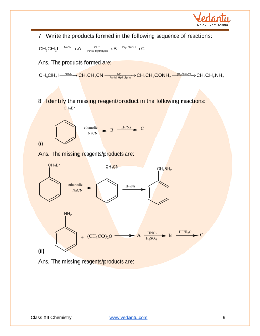 Important questions and answers of CBSE class 12 Chemistry