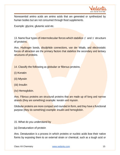 Important questions and answers of CBSE class 12 Chemistry