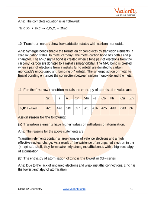 case study based questions class 12 chemistry