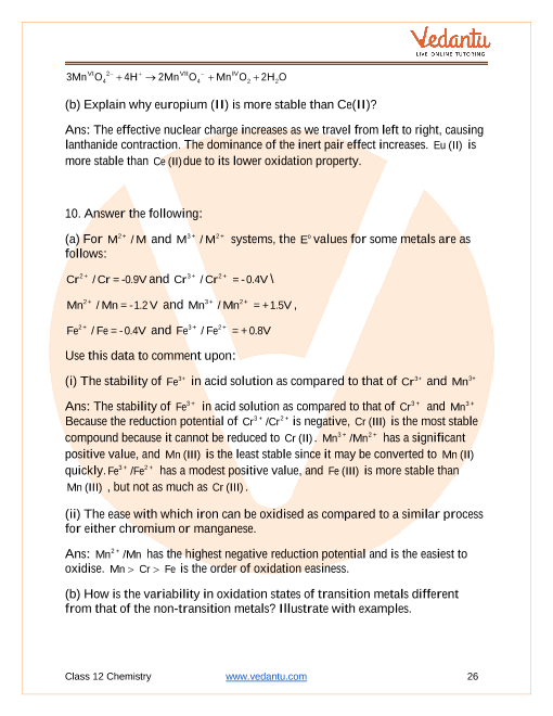 Important questions and answers of CBSE class 12 Chemistry