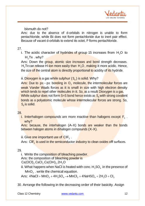 case study based questions class 12 chemistry