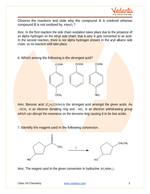 Important questions and answers of CBSE class 12 Chemistry