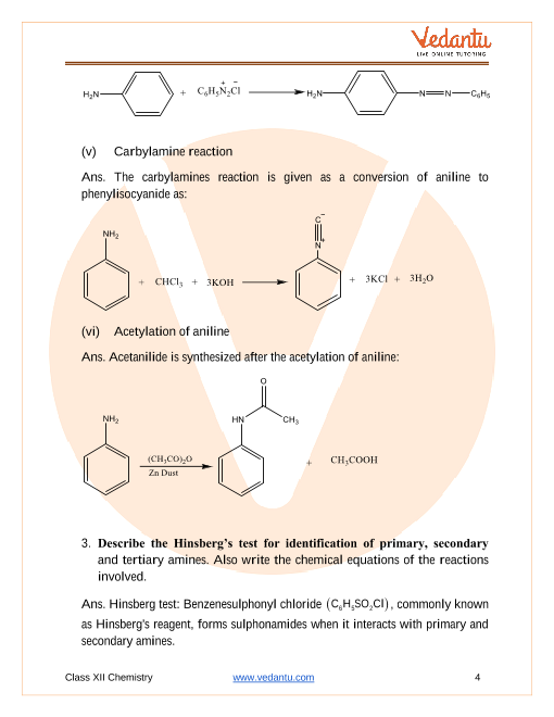 Important questions and answers of CBSE class 12 Chemistry