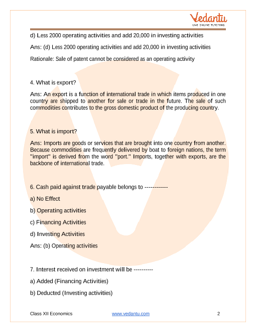 Important questions and answers of CBSE class 12 Economics