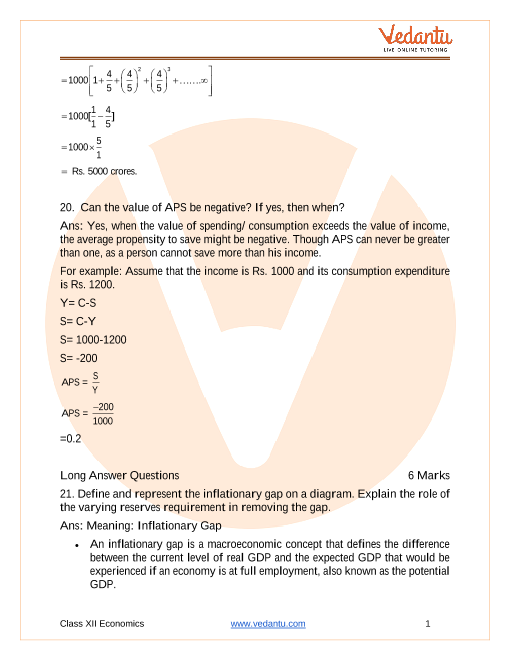 Important questions and answers of CBSE class 12 Economics