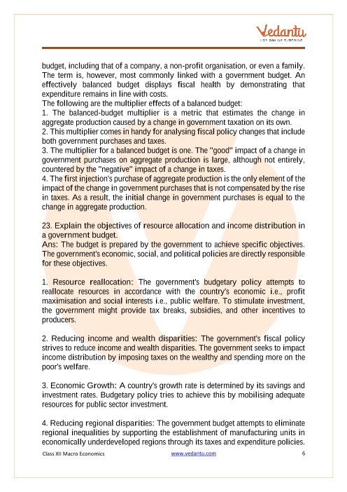 CBSE Class 12 Economics - Chapter 5 - Government Budget And The Economy ...