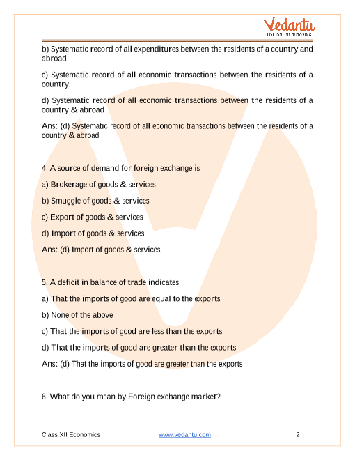 Important questions and answers of CBSE class 12 Economics