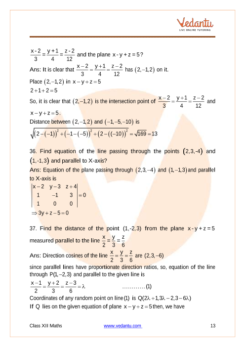 Important Cbse Questions On Class 12 Maths Chapter 11