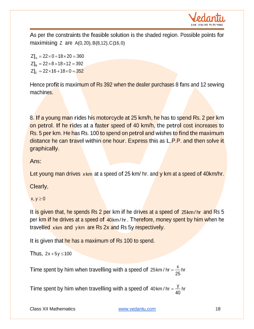 CBSE Class 12 Mathematics - Chapter 12 - Linear Programming | Important ...