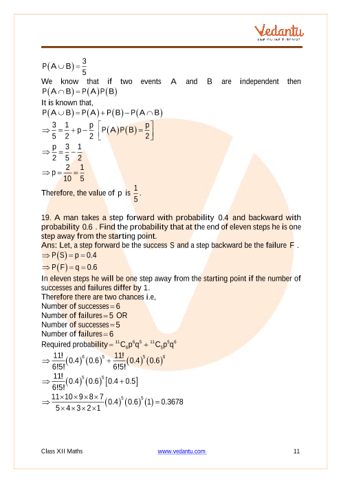 CBSE Class 12 Mathematics - Chapter 13 - Probability | Important Questions