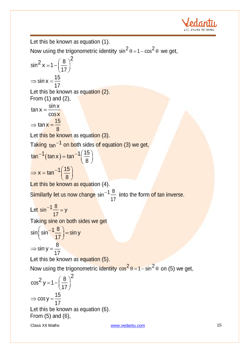 CBSE Class 12 Mathematics - Chapter 2 - Inverse Trigonometric Functions ...