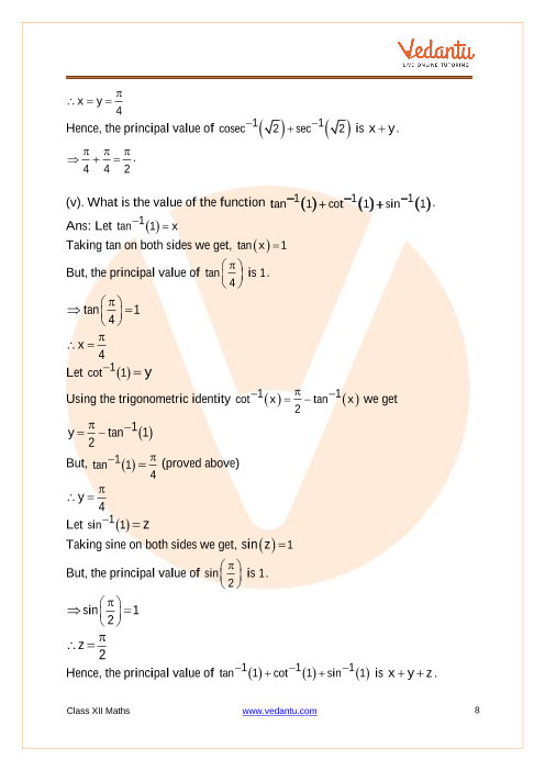 case study questions class 12 maths inverse trigonometric functions