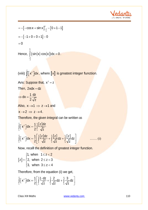 CBSE Class 12 Mathematics - Chapter 7 - Integrals | Important Questions ...