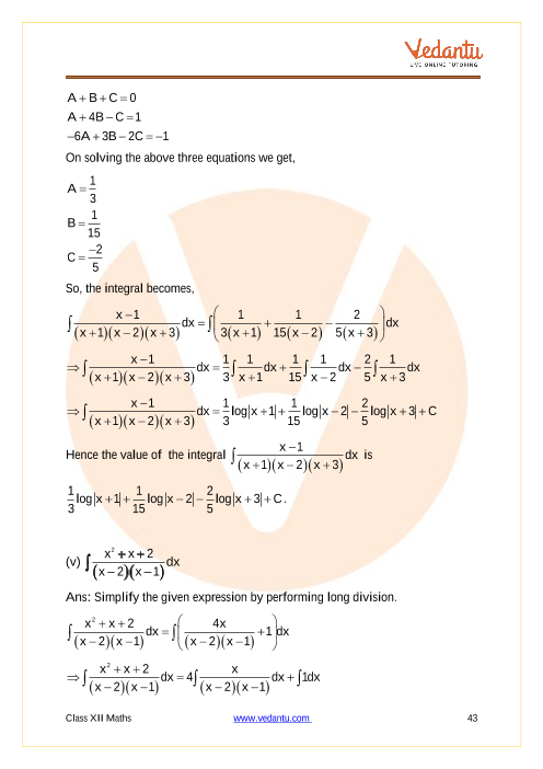 CBSE Class 12 Mathematics - Chapter 7 - Integrals | Important Questions ...