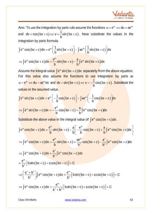 CBSE Class 12 Mathematics - Chapter 7 - Integrals | Important Questions ...