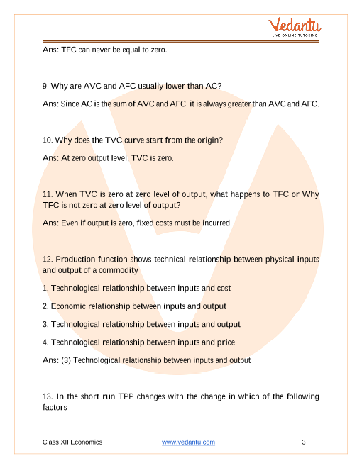 Important questions and answers of CBSE class 12 Economics