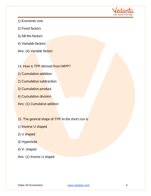 Important questions and answers of CBSE class 12 Economics