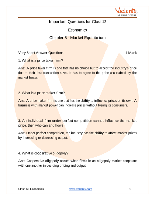 Important questions and answers of CBSE class 12 Economics