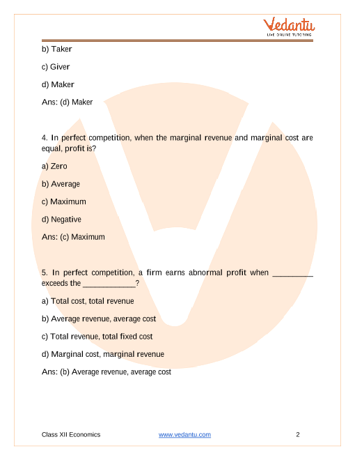 Important questions and answers of CBSE class 12 Economics