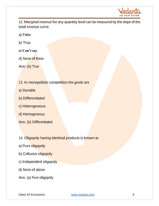 Important questions and answers of CBSE class 12 Economics