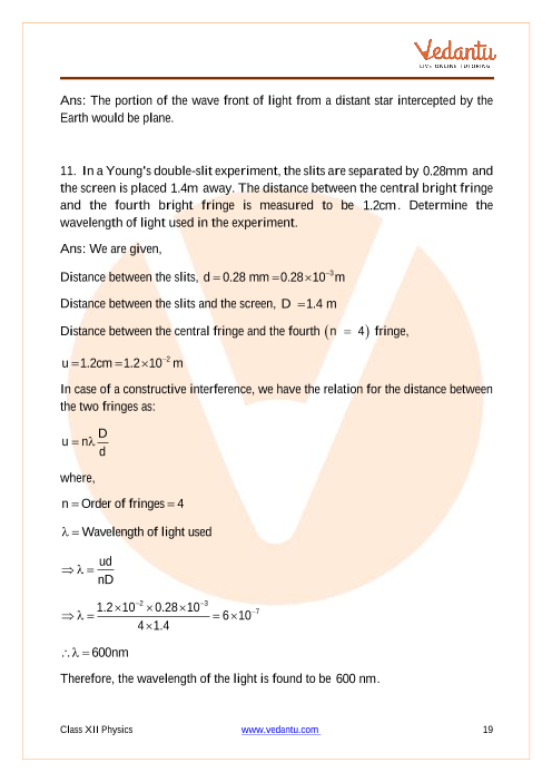 case study questions class 12 physics wave optics